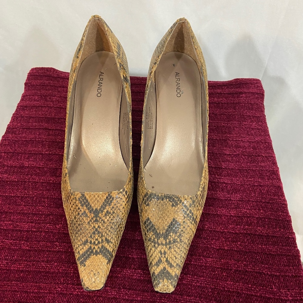 Alrando Snake Skin Leather Heels